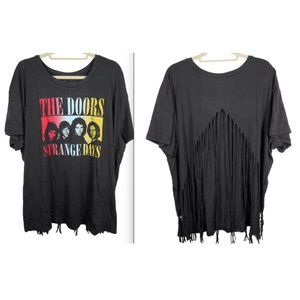 Torrid Plus 2X The Doors Relaxed Fit Fringe Back Cotton Blend T-Shirt